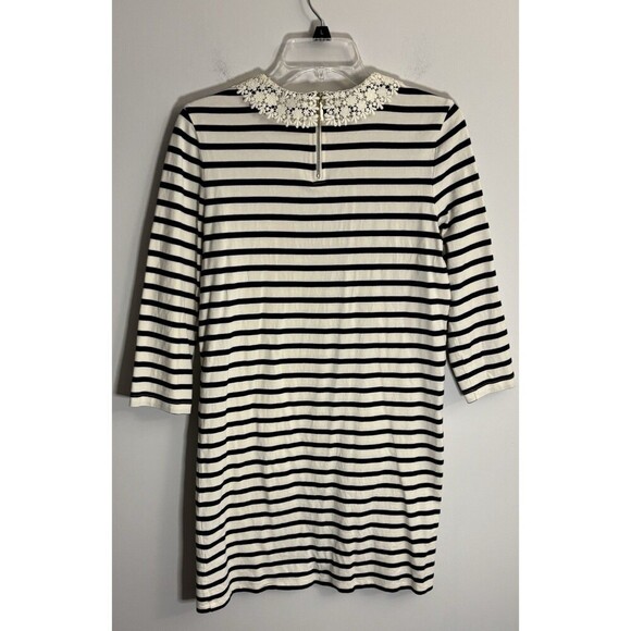 KATE SPADE Lace Collar Stripe Tee Dress Women Small 3/4 Sleeve Above Knee Casual - Picture 4 of 10